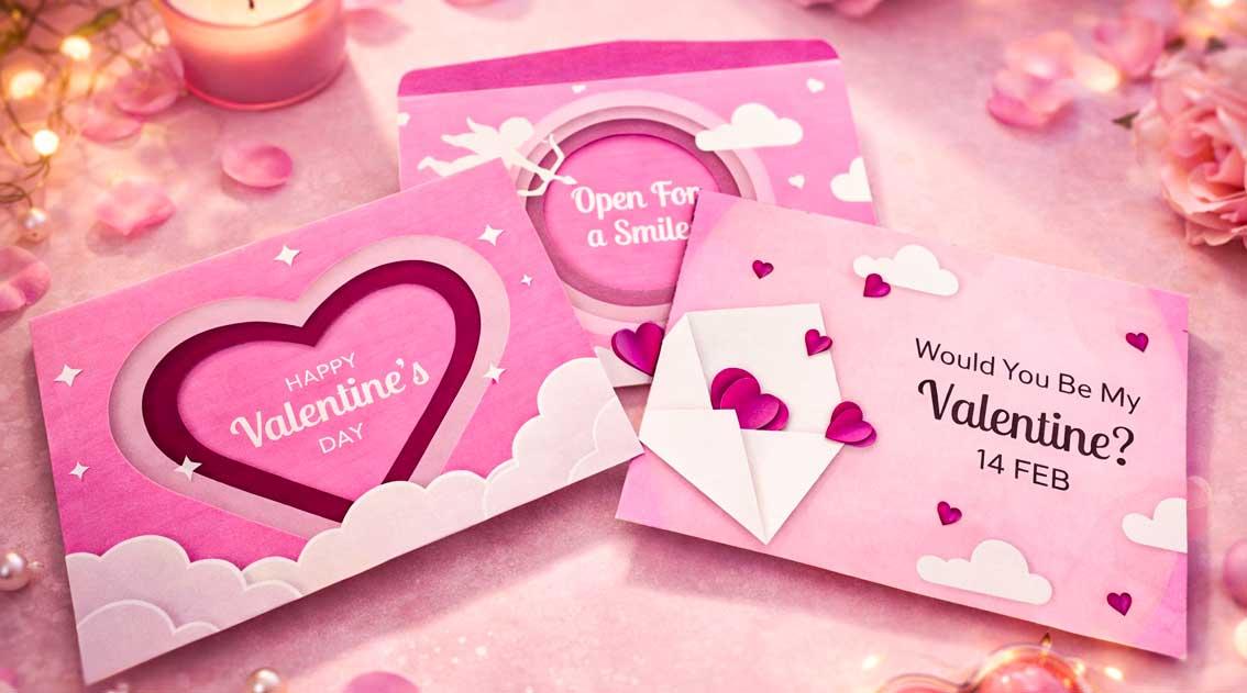 Cetak Greeting Card dengan Fluorescent Pink di Bintang Sempurna